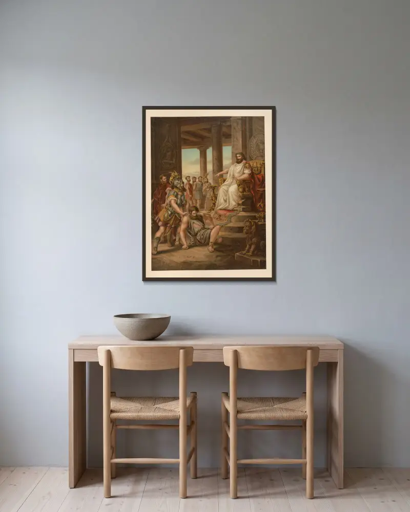 Der unwürdige Knecht von Jan Ladislaw Sýkora gerahmt an einer Wand