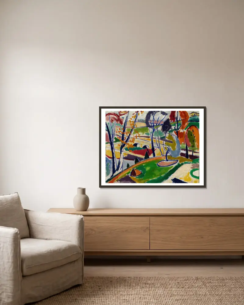 Décor Plat von Henry Lyman Saÿen gerahmt an einer Wand