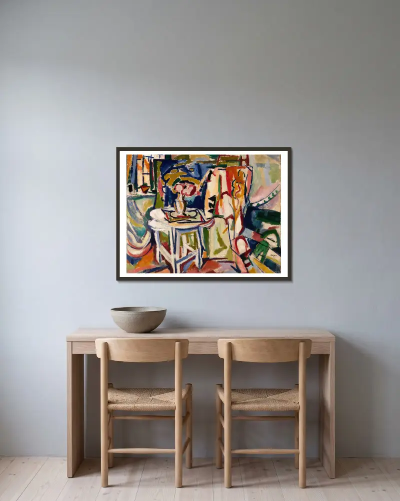 Interior av Henry Lyman Saÿen inramad på en vägg