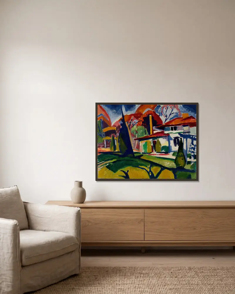 Newmans Haus von Henry Lyman Saÿen gerahmt an einer Wand