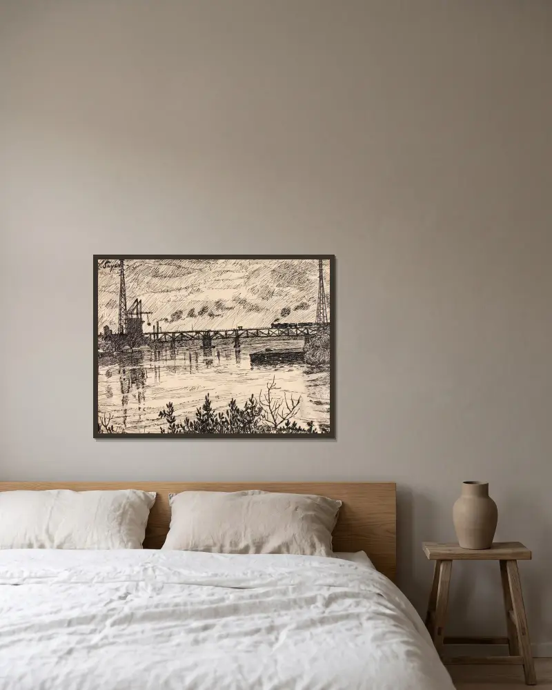 Schuylkill Nr. 3 von Henry Lyman Saÿen gerahmt an einer Wand