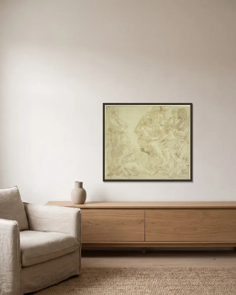 Diskutierende Philosophen von Salvator Rosa gerahmt an einer Wand