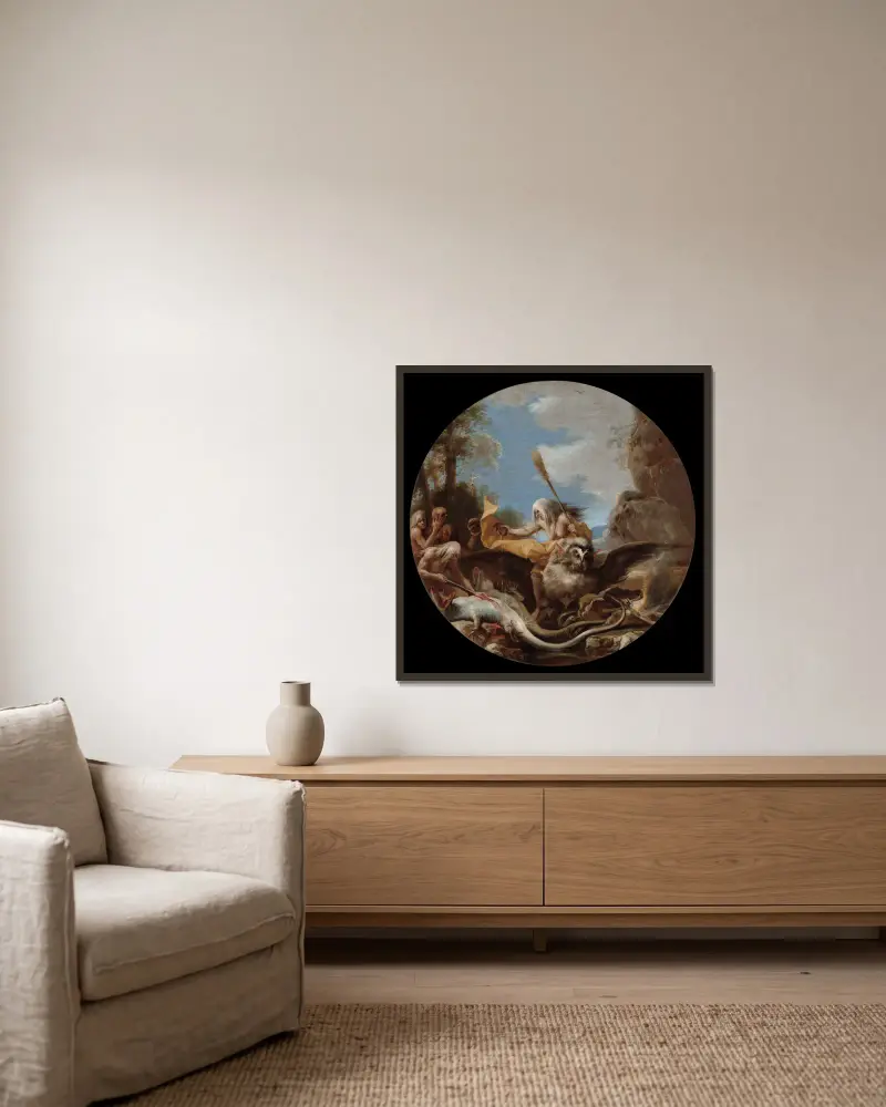 Scenes of Witchcraft, Day av Salvator Rosa inramad på en vägg