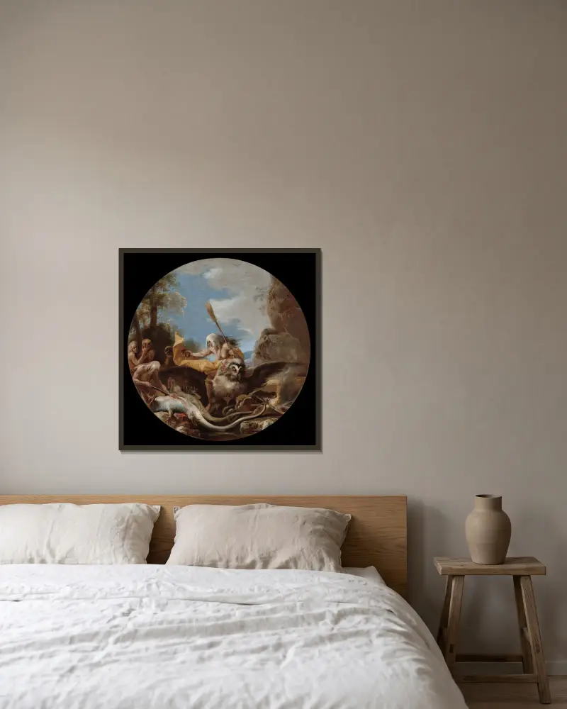 Scenes of Witchcraft, Day av Salvator Rosa inramad på en vägg