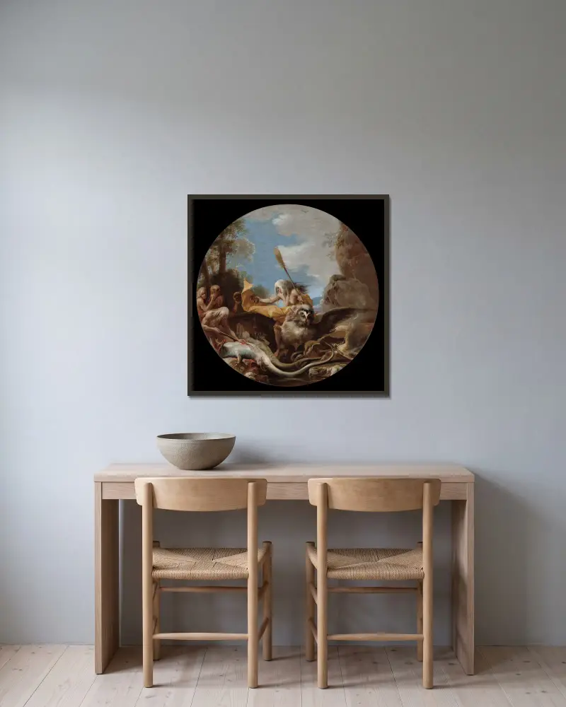 Scenes of Witchcraft, Day av Salvator Rosa inramad på en vägg