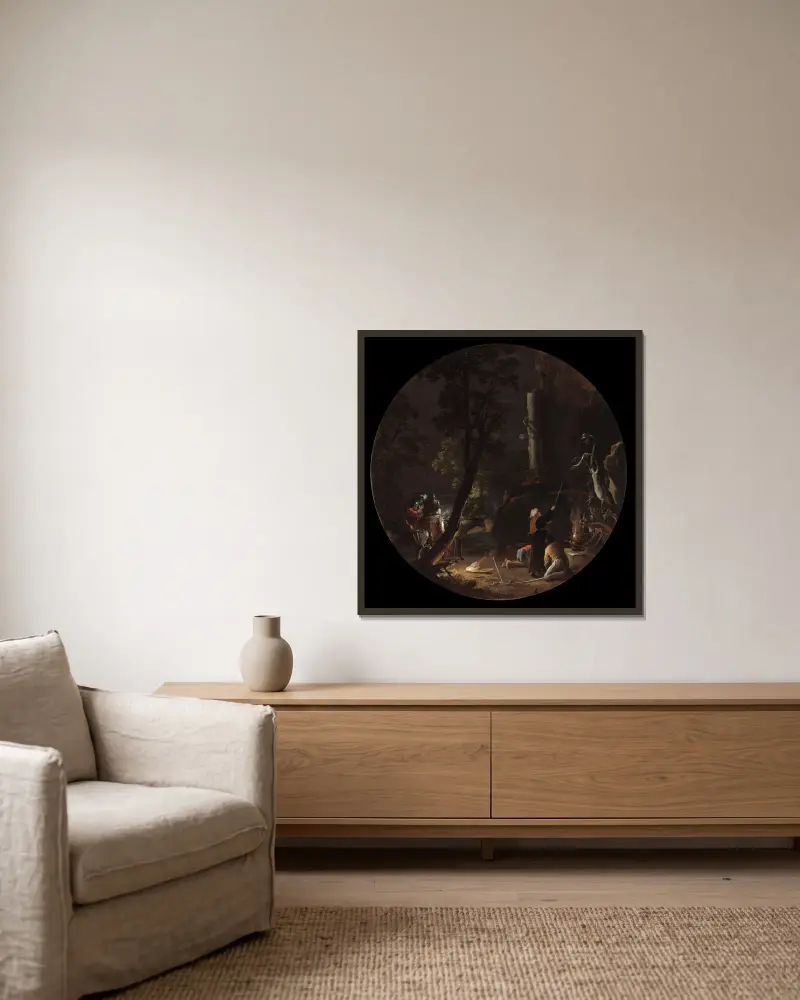 Scenes of Witchcraft, Night av Salvator Rosa inramad på en vägg