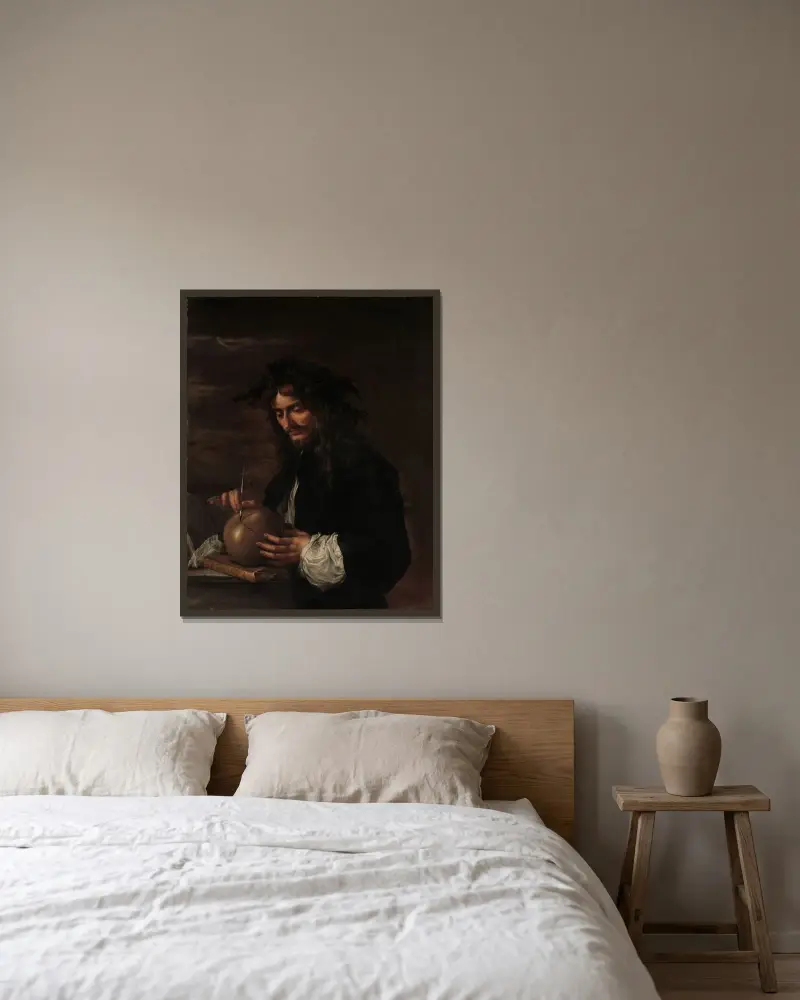 Selbstporträt von Salvator Rosa gerahmt an einer Wand