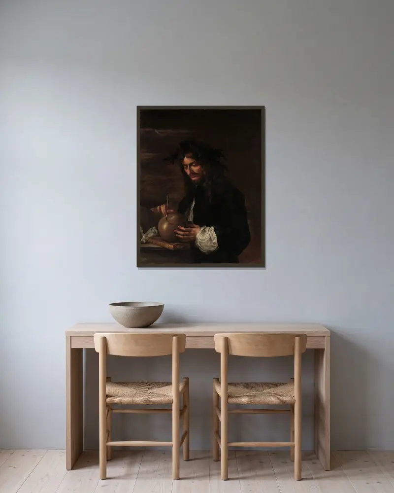 Selbstporträt von Salvator Rosa gerahmt an einer Wand