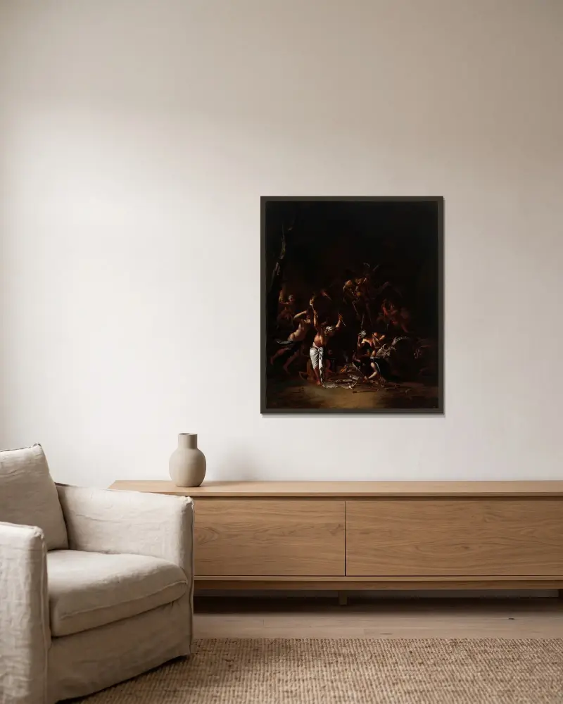Čarodějnický sabat, Salvator Rosa v rámu na stěně
