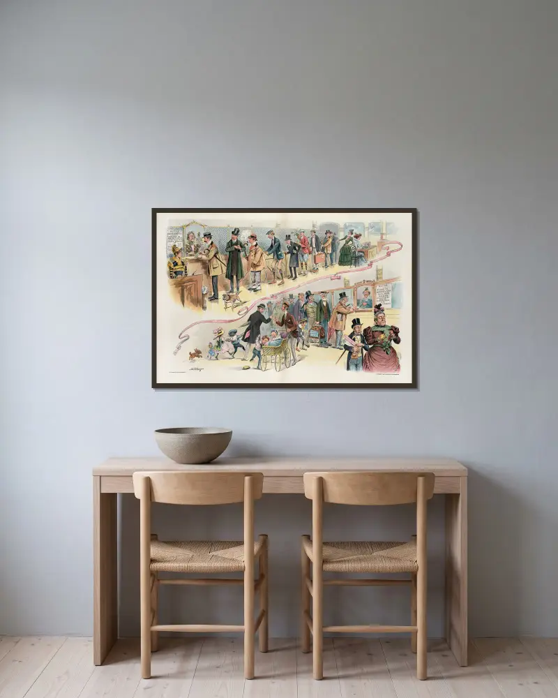 Another proposed war tax von Samuel Ehrhart gerahmt an einer Wand