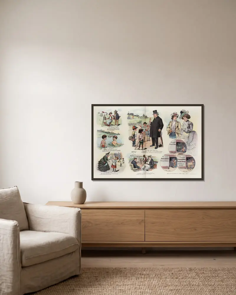 Pucks sommerliche Rundfrage von Samuel Ehrhart gerahmt an einer Wand