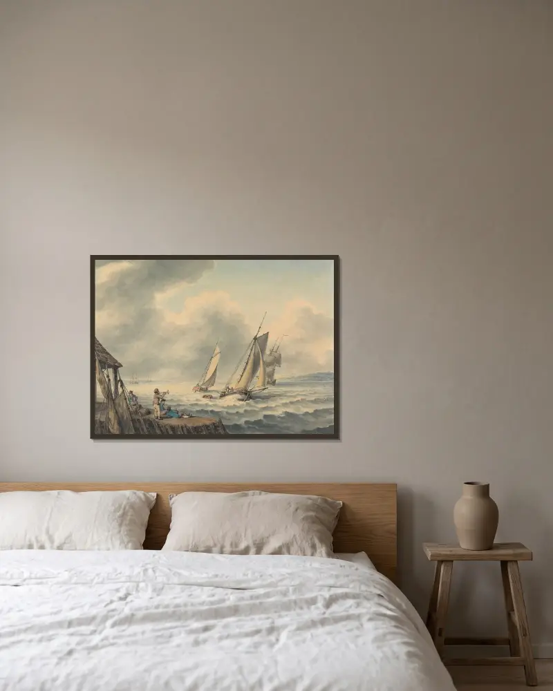A Seascape von Samuel Howitt gerahmt an einer Wand