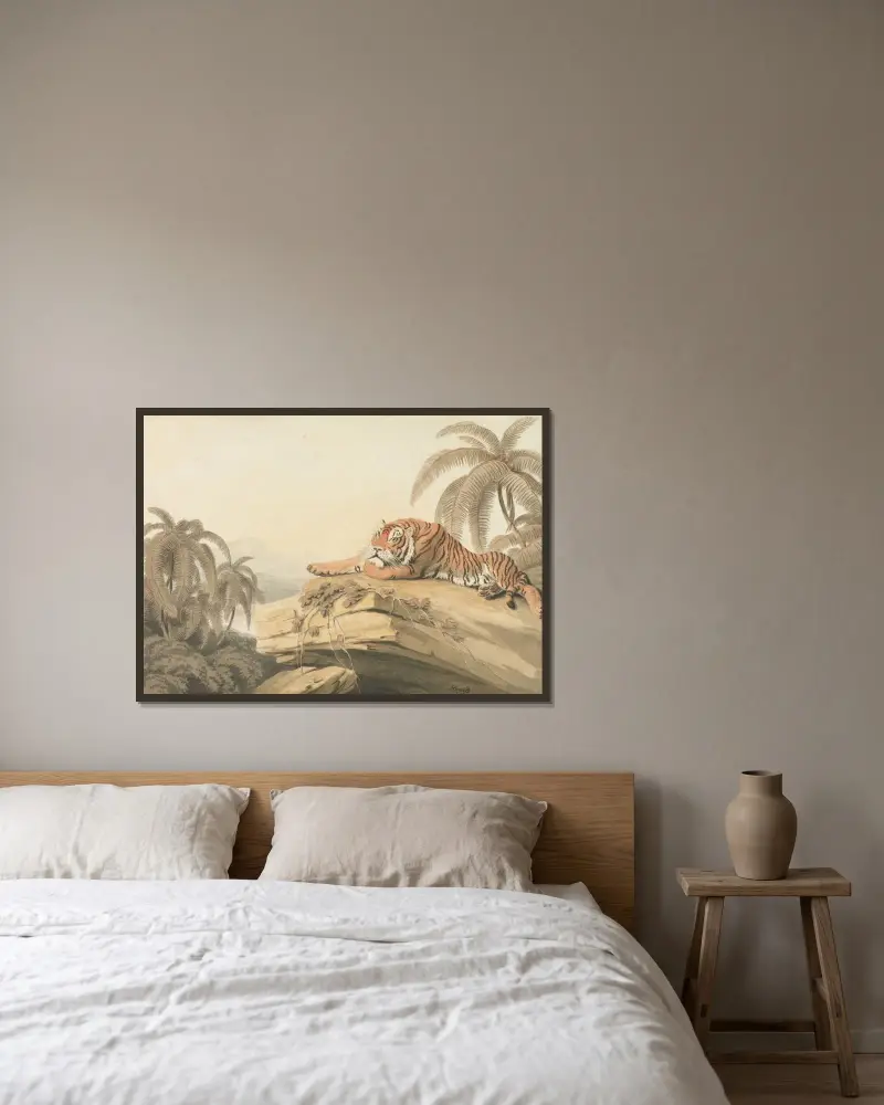 A Tiger Resting, Samuel Howitt w ramie na ścianie