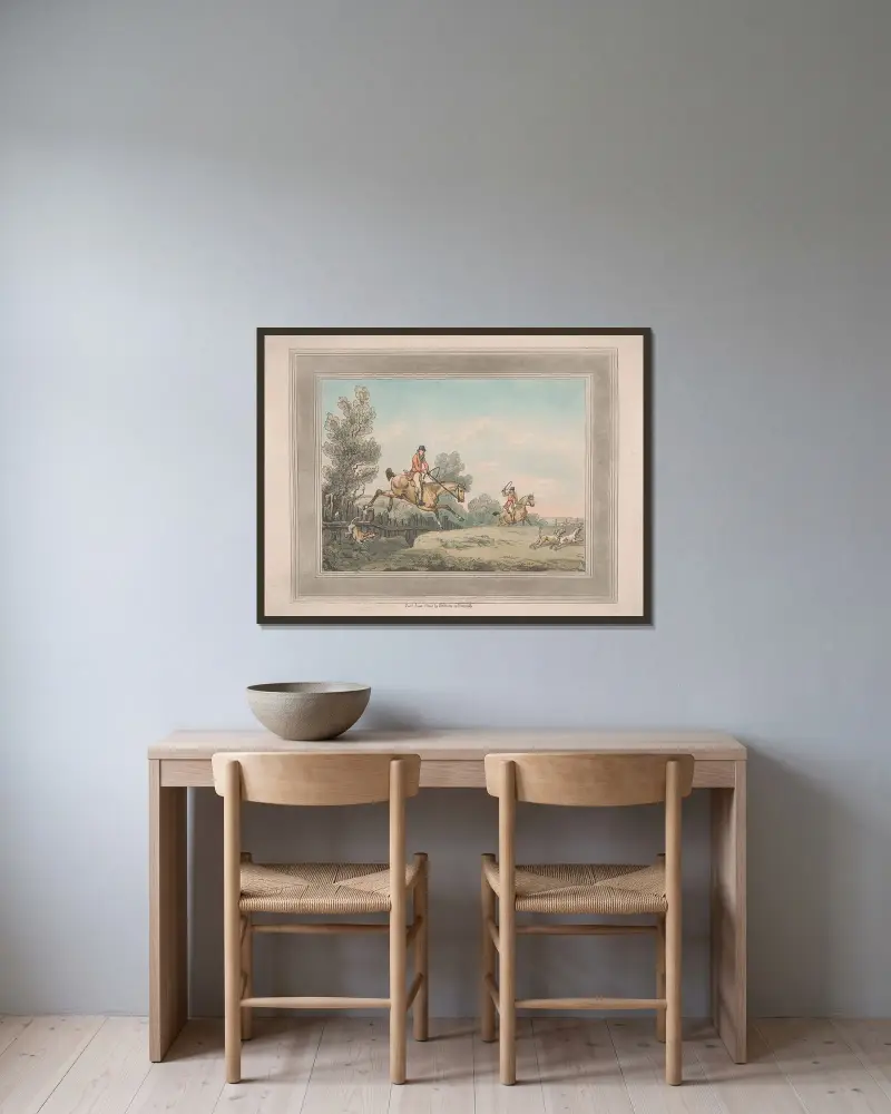 Full Cry von Samuel Howitt gerahmt an einer Wand