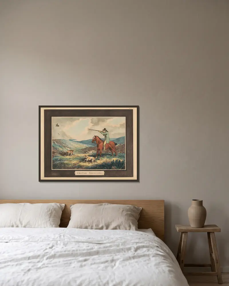Fasanenjagd, 1796 von Samuel Howitt gerahmt an einer Wand
