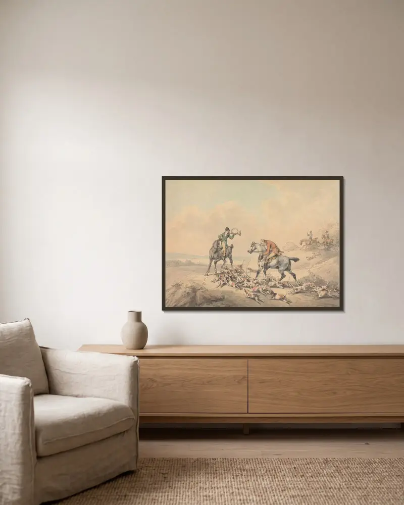 The Death von Samuel Howitt gerahmt an einer Wand