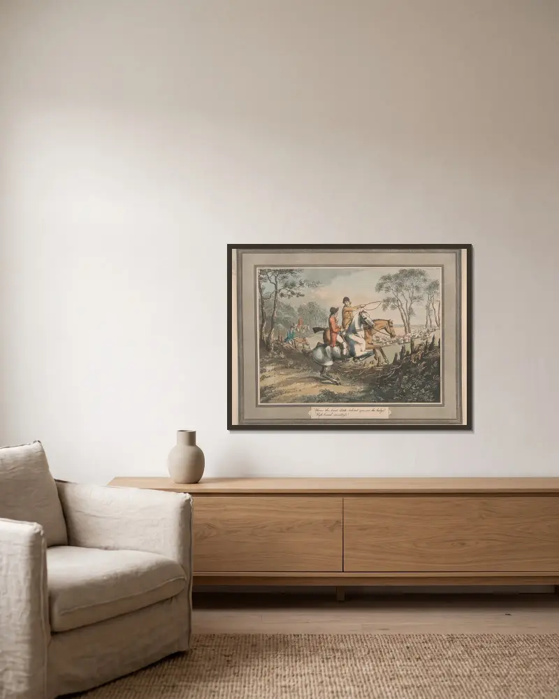 ‚Throw the board ditch behind you‘ von Samuel Howitt gerahmt an einer Wand