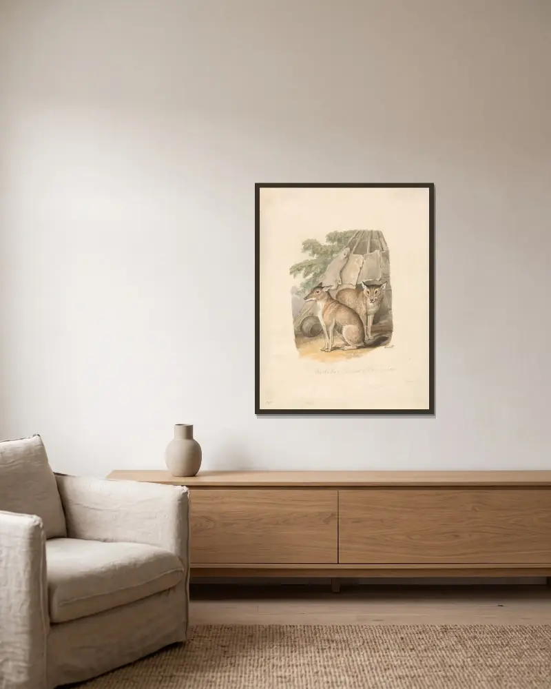 Two Huskies, Samuel Howitt w ramie na ścianie