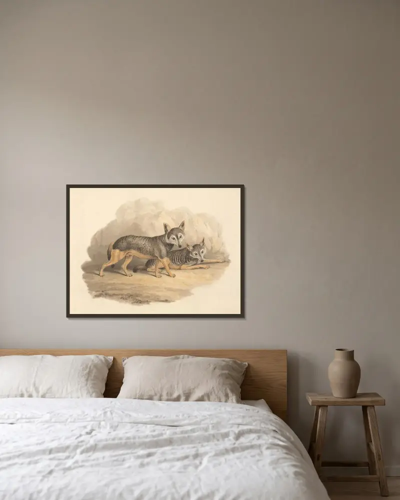 Two Hyenas, Samuel Howitt w ramie na ścianie