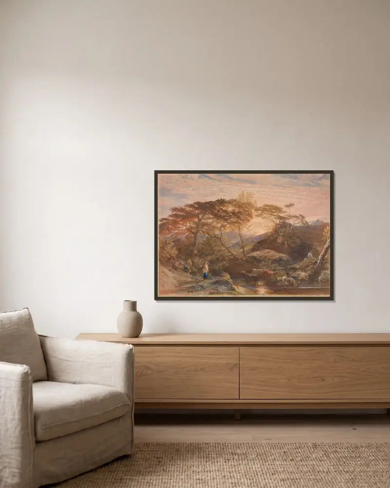 Sabrina av Samuel Palmer inramad på en vägg