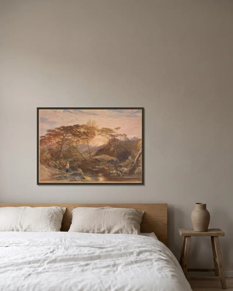 Sabrina av Samuel Palmer inramad på en vägg
