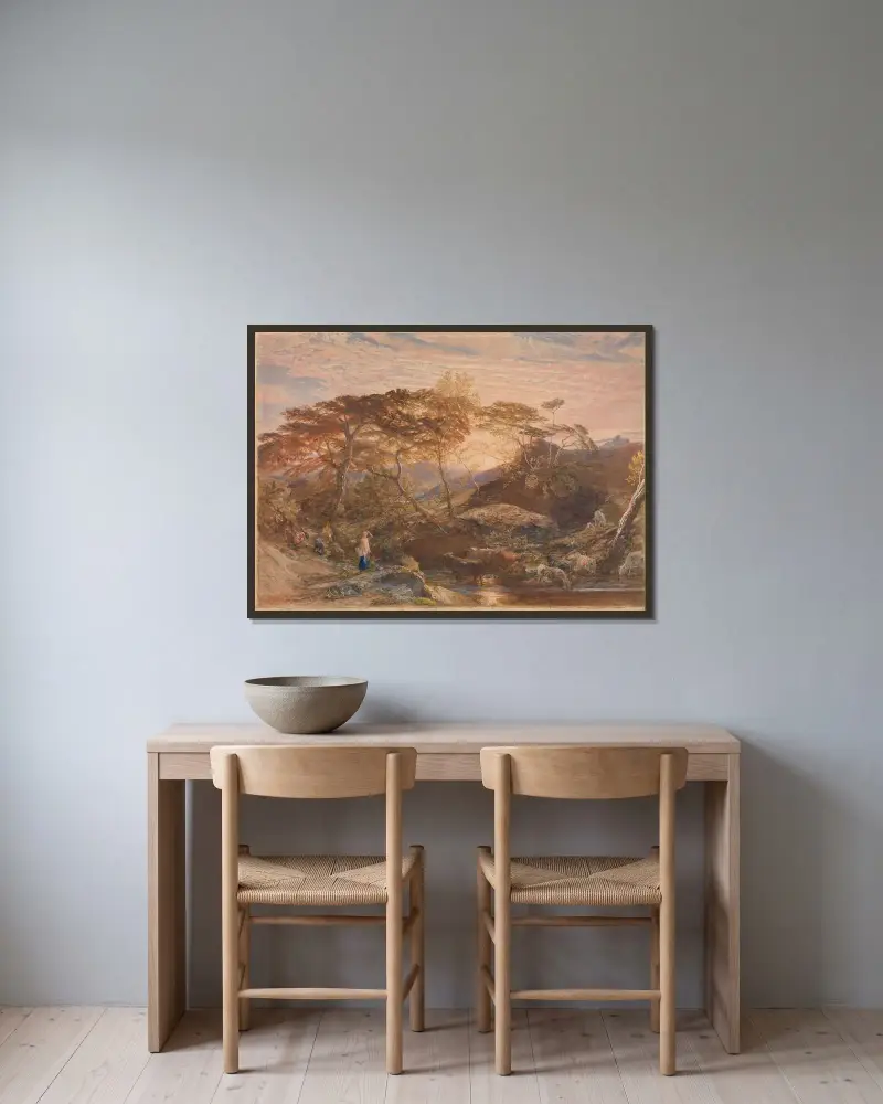 Sabrina av Samuel Palmer inramad på en vägg