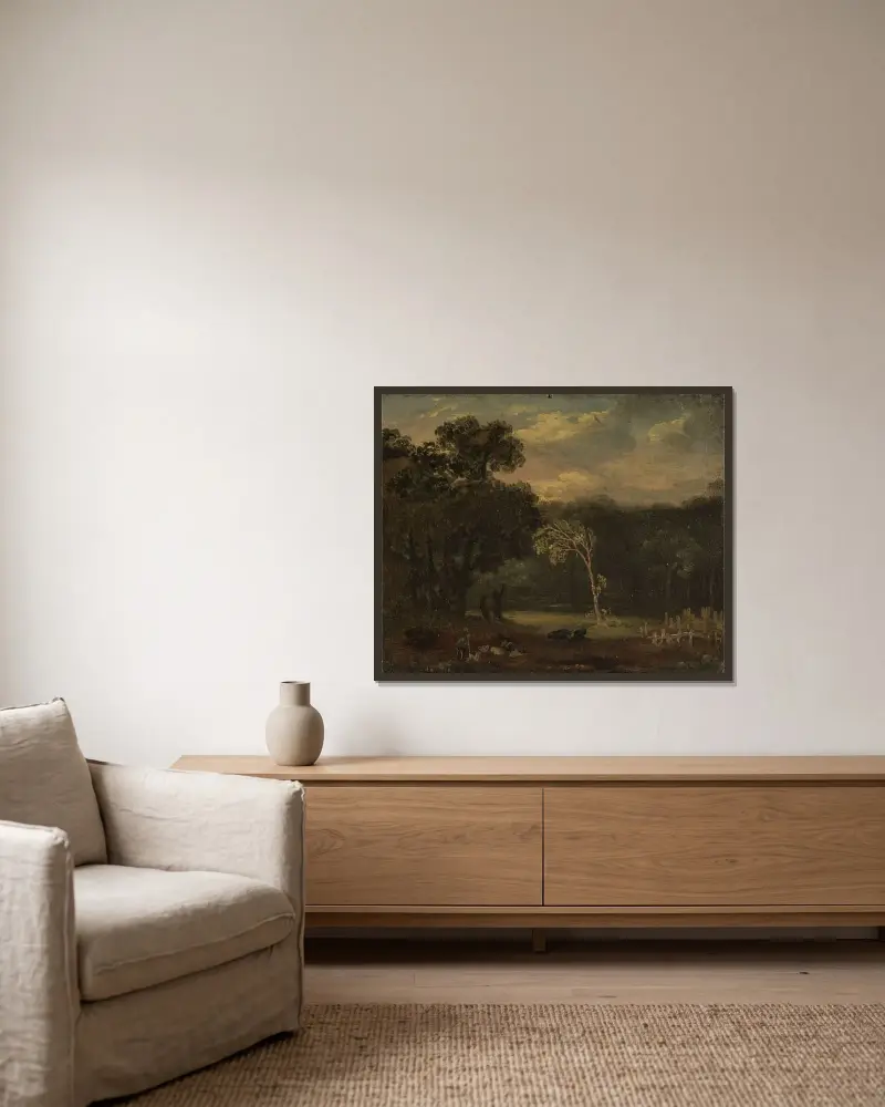Skizze nach der Natur im Sion Park von Samuel Palmer gerahmt an einer Wand