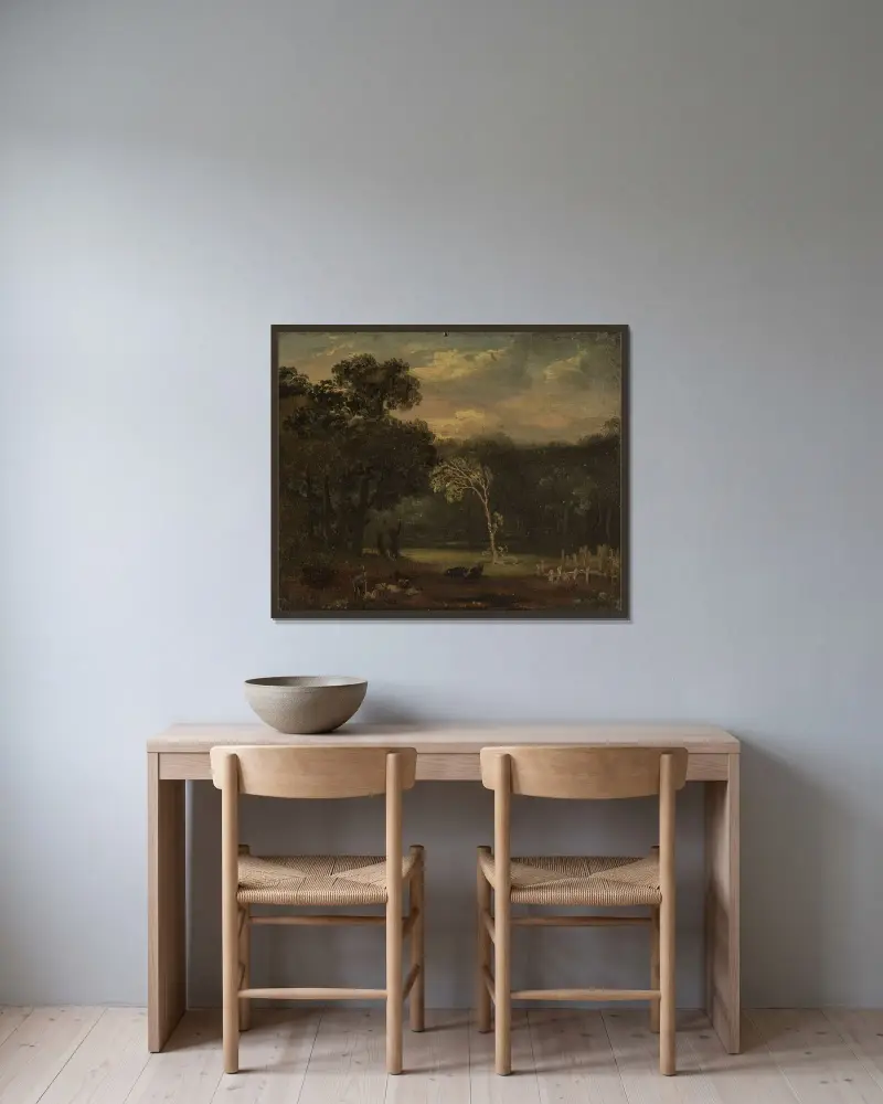 Skizze nach der Natur im Sion Park von Samuel Palmer gerahmt an einer Wand