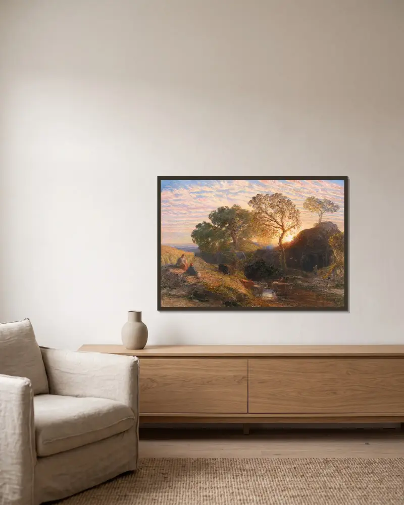 Sunset, Samuel Palmer w ramie na ścianie