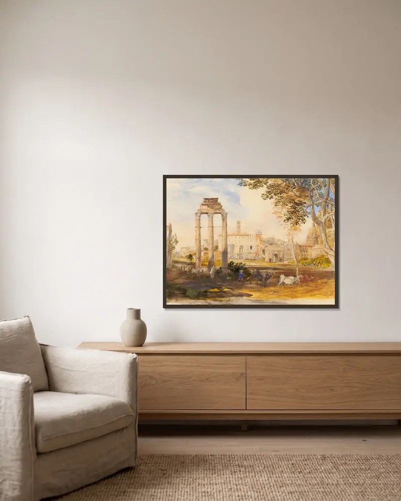 Das Forum, Rom von Samuel Palmer gerahmt an einer Wand