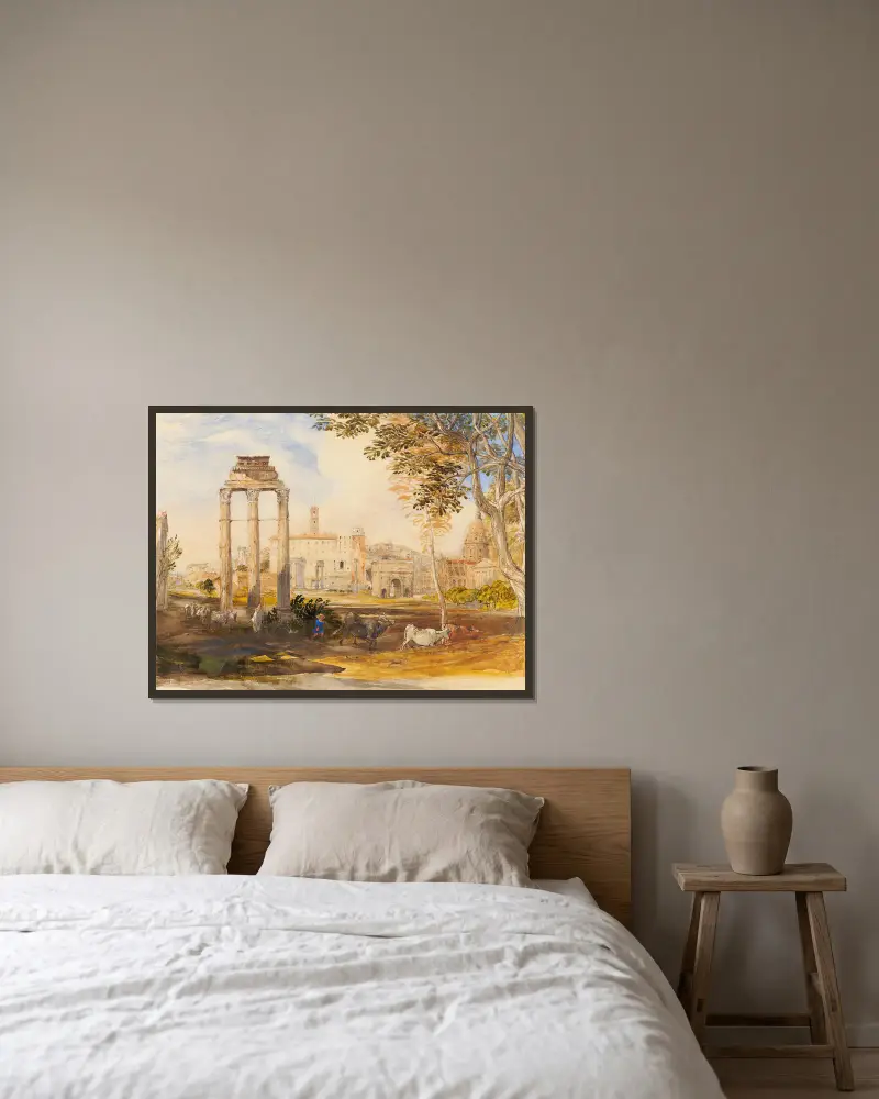 Das Forum, Rom von Samuel Palmer gerahmt an einer Wand