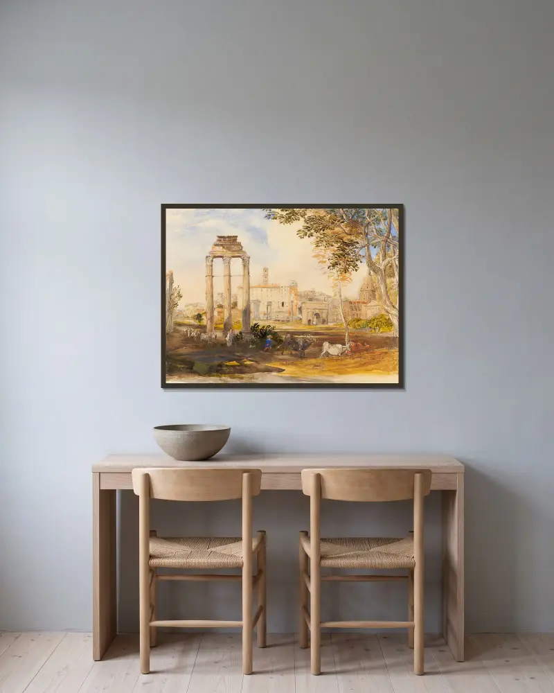 Das Forum, Rom von Samuel Palmer gerahmt an einer Wand