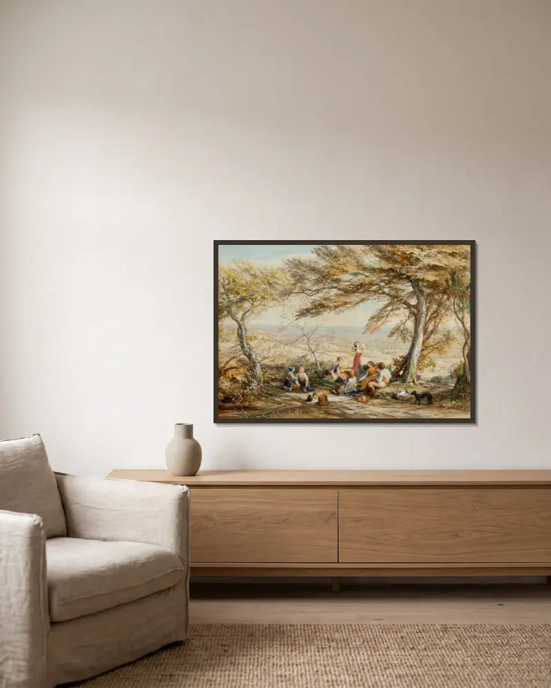 Venkovská hostina, Samuel Palmer v rámu na stěně