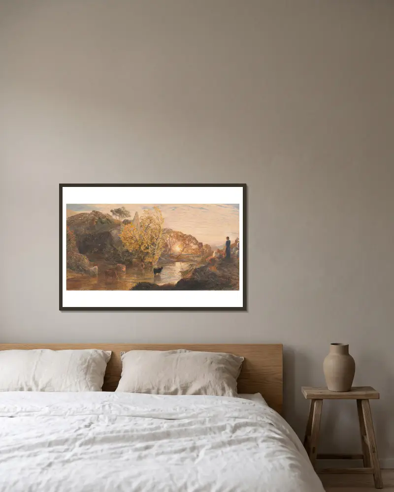 Tinternské opatství při západu slunce, Samuel Palmer v rámu na stěně