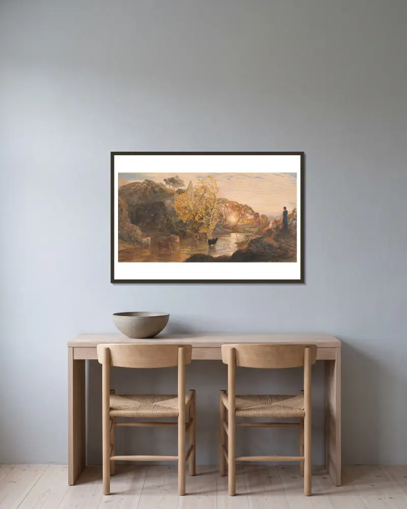 Tinternské opatství při západu slunce, Samuel Palmer v rámu na stěně
