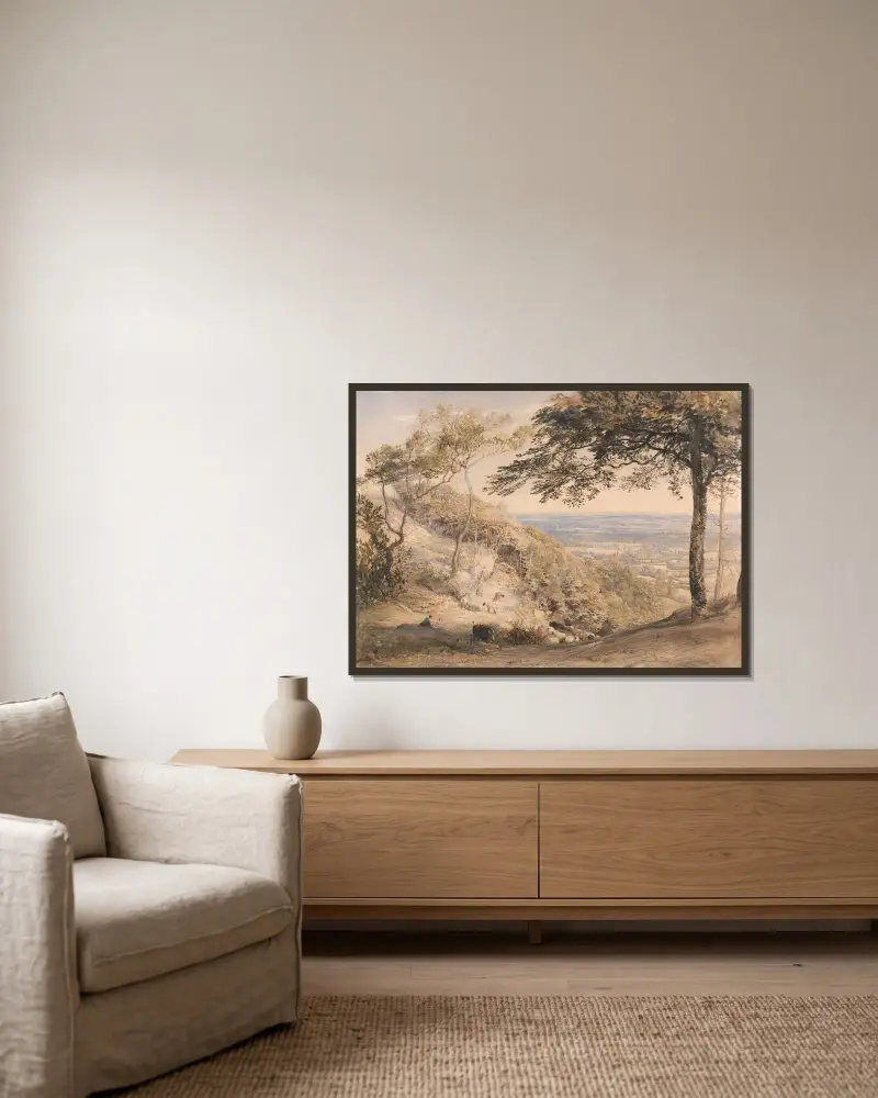 Wilmot’s Hill, Kent, 1851 von Samuel Palmer gerahmt an einer Wand