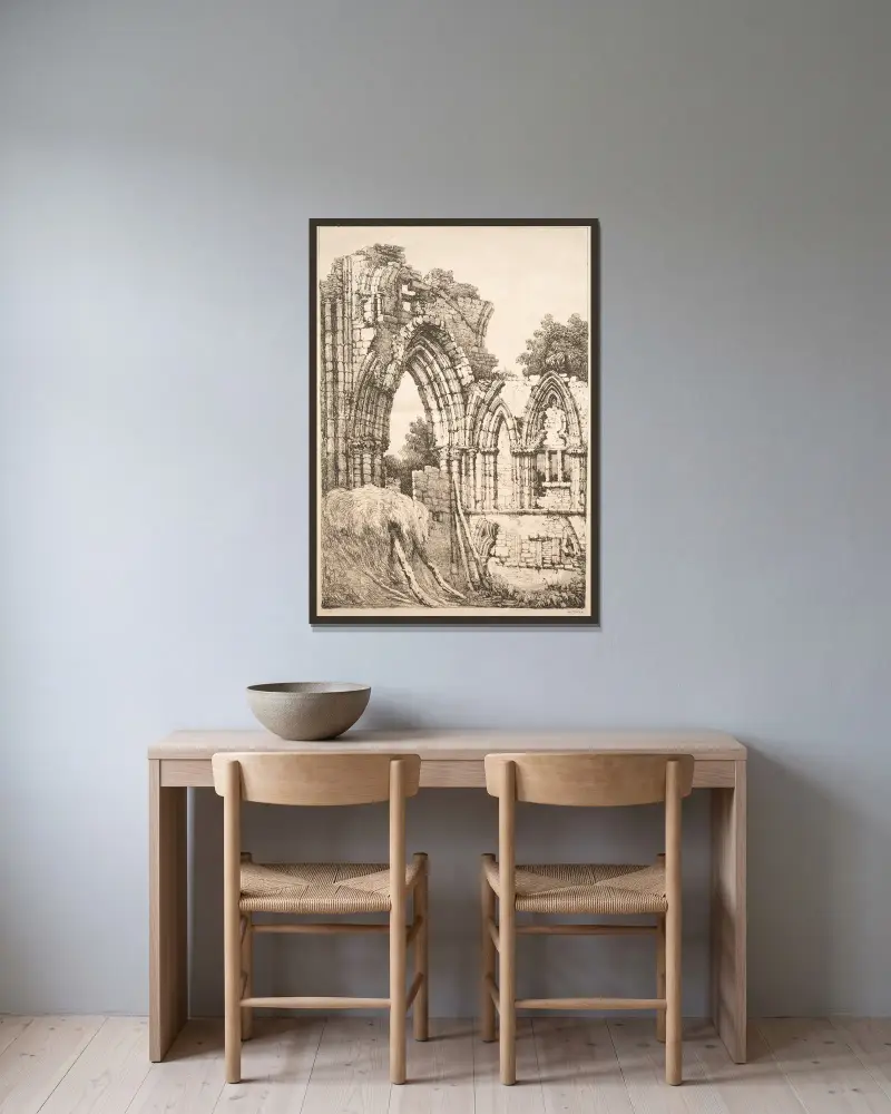 In York, Ruinen von Samuel Prout gerahmt an einer Wand