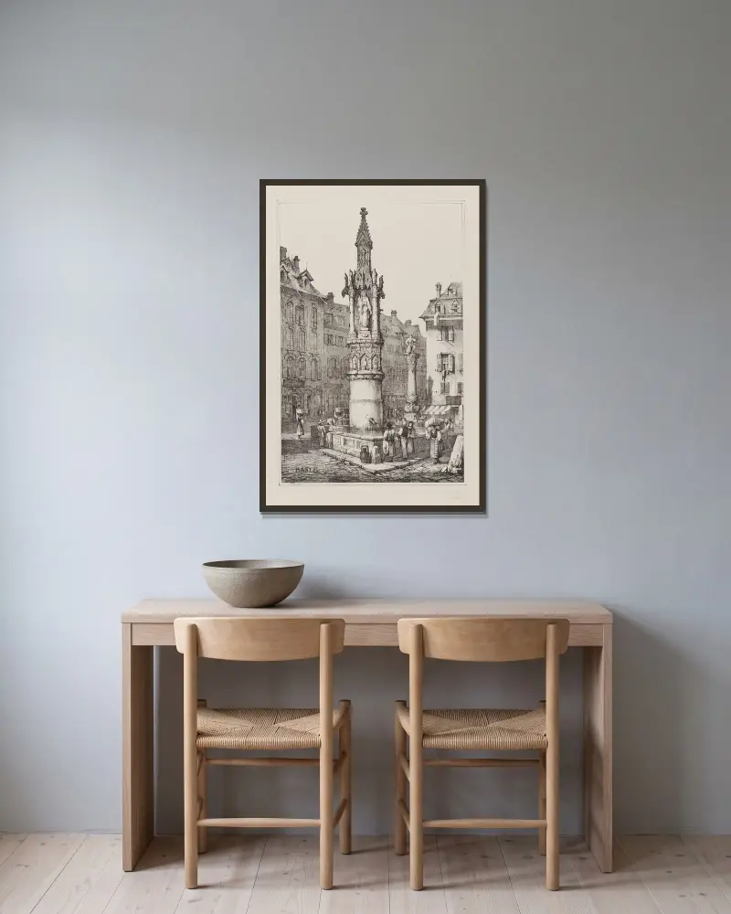Basel, 1839 – Nr. 1 von Samuel Prout gerahmt an einer Wand