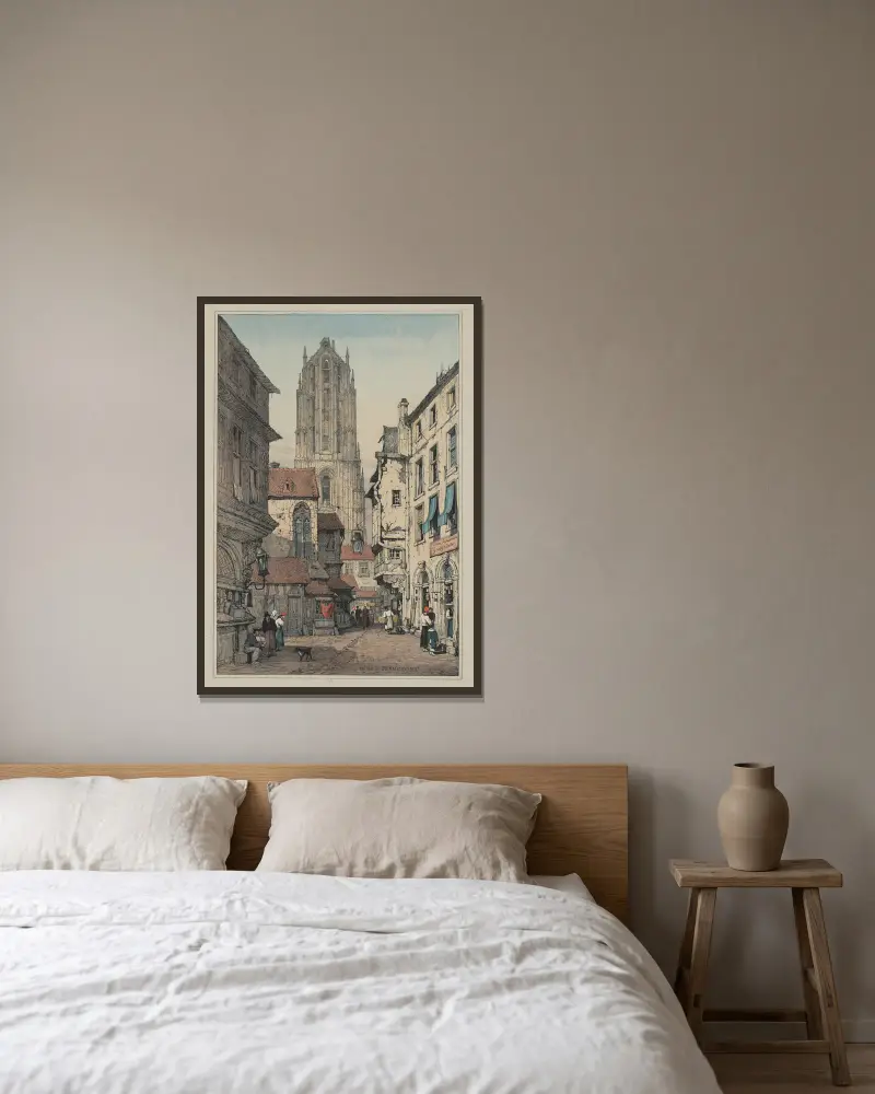 Der Dom in Frankfurt von Samuel Prout gerahmt an einer Wand