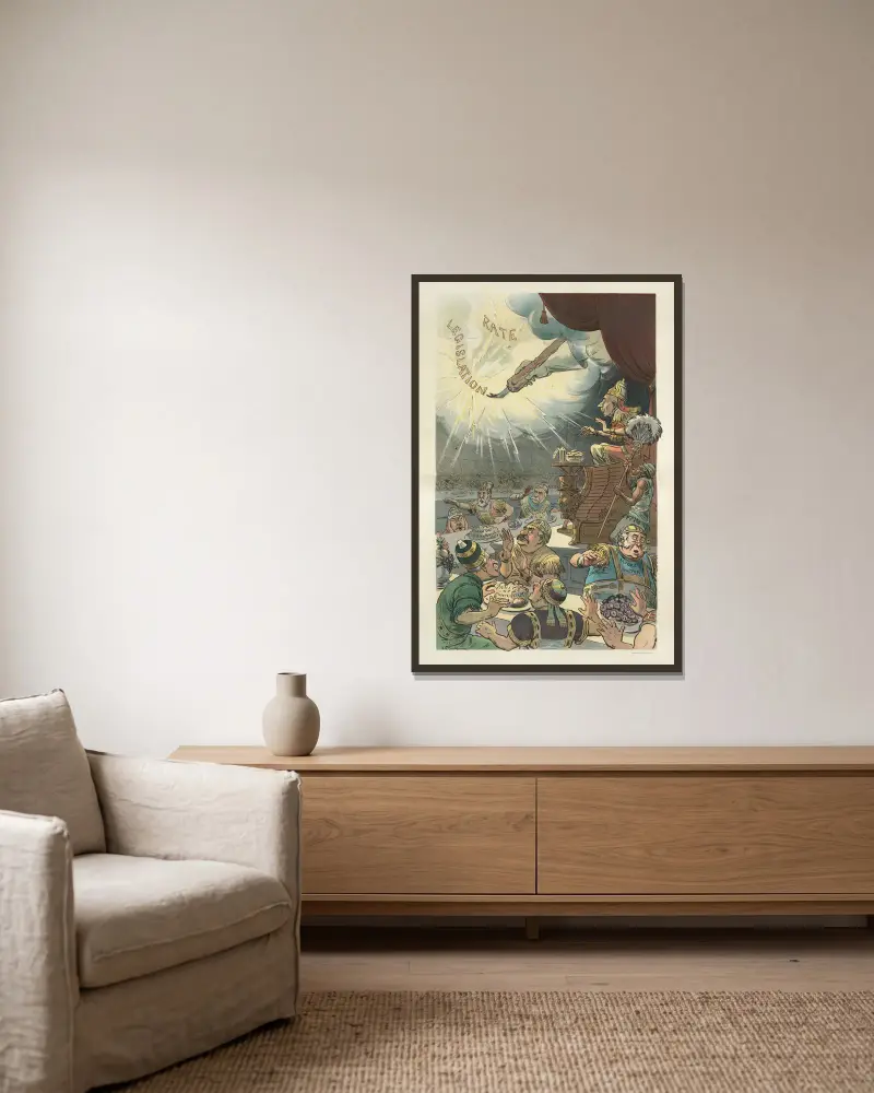 Belsazars Gastmahl von John Samuel Pughe gerahmt an einer Wand