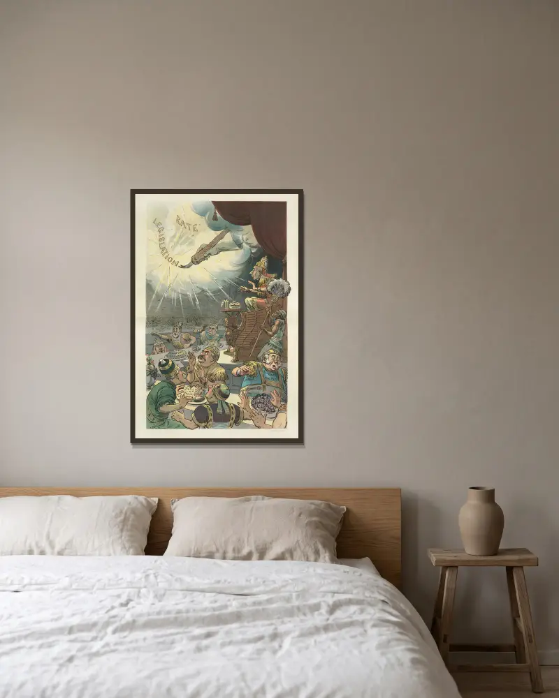 Belsazars Gastmahl von John Samuel Pughe gerahmt an einer Wand