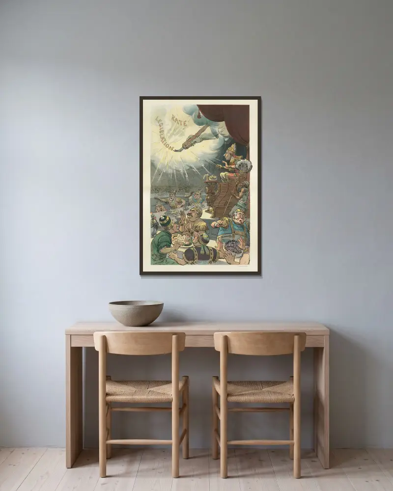 Belsazars Gastmahl von John Samuel Pughe gerahmt an einer Wand