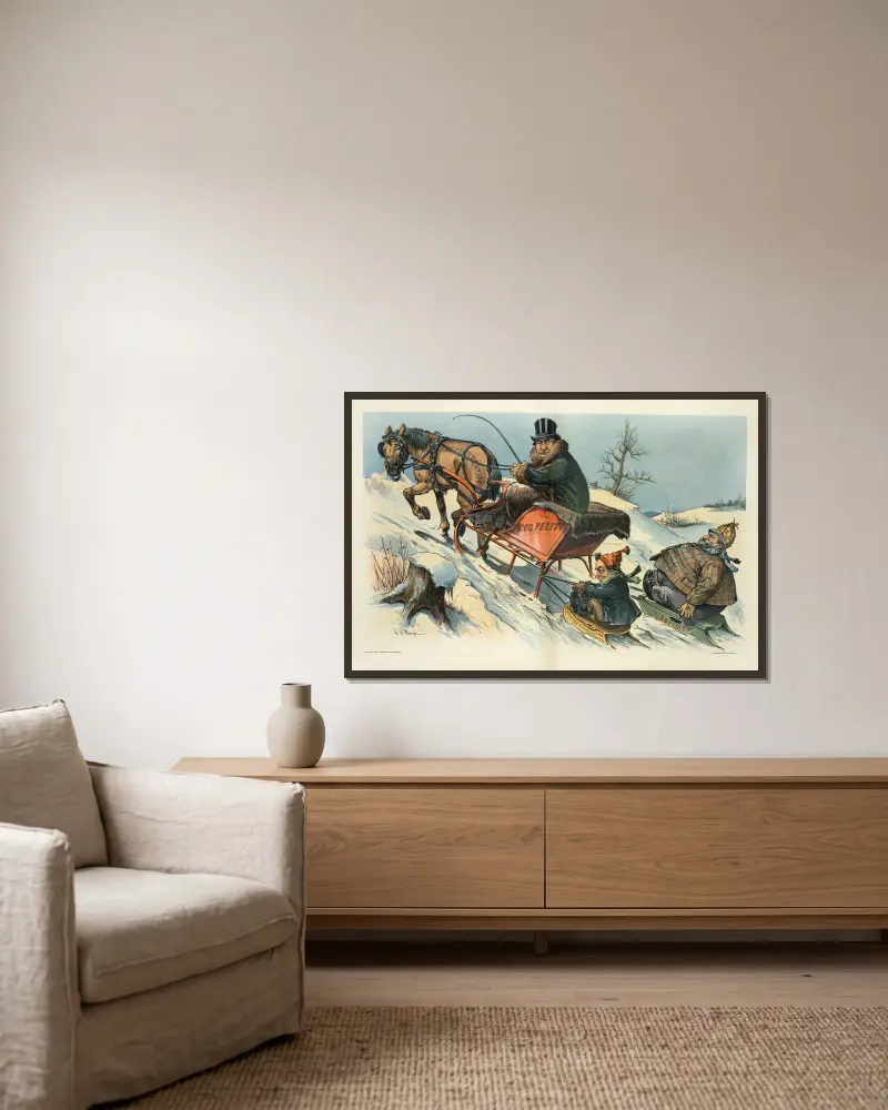Raději by měl zatočit vzadu, John Samuel Pughe v rámu na stěně