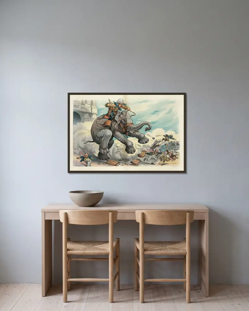 More Rough Riding, John Samuel Pughe v rámu na stěně