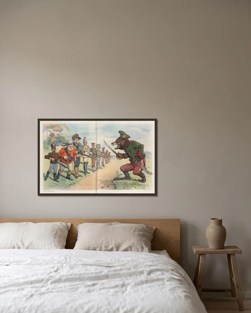 Den senaste kinesiska muren av John Samuel Pughe inramad på en vägg