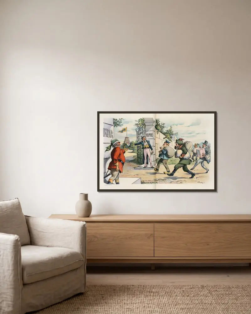 Den öppna dörren av John Samuel Pughe inramad på en vägg