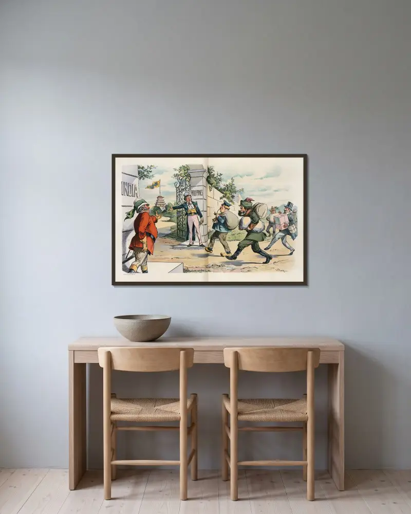Den öppna dörren av John Samuel Pughe inramad på en vägg