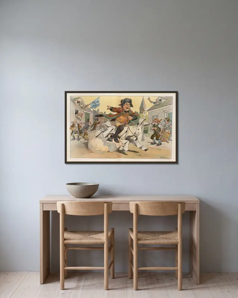 Populisten Paul Revere av John Samuel Pughe inramad på en vägg