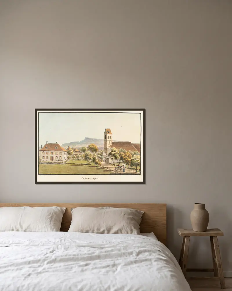 Aarwangen von Jakob Samuel Weibel gerahmt an einer Wand