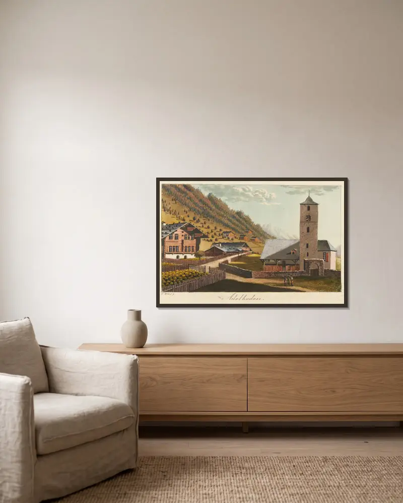 Adelboden, Jakob Samuel Weibel v rámu na stěně